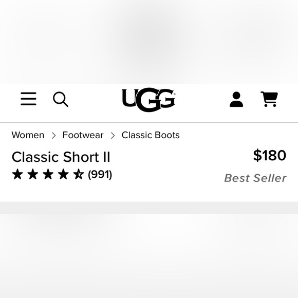 UGG W Classic Short ll Boots. Size 6. Black. #1016223 NEW IN BOX! Retail $180 - Picture 14 of 15